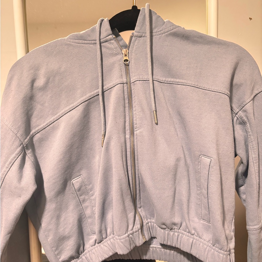 Light Blue Zip-Up Hoodie